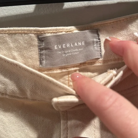 Everlane Cream Straight Leg Jeans - Picture 4 of 7